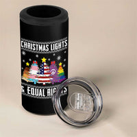 Xmas Lights Equal Rights Ugly Sweater Activism Gift 4 in 1 Can Cooler Tumbler - Wonder Print Shop