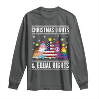 Xmas Lights Equal Rights Ugly Sweater Activism Gift Long Sleeve Shirt - Wonder Print Shop