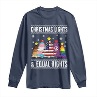 Xmas Lights Equal Rights Ugly Sweater Activism Gift Long Sleeve Shirt - Wonder Print Shop
