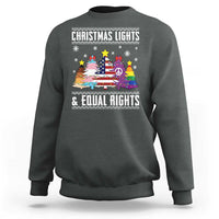 Xmas Lights Equal Rights Ugly Sweater Activism Gift Sweatshirt - Wonder Print Shop
