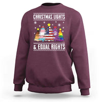 Xmas Lights Equal Rights Ugly Sweater Activism Gift Sweatshirt - Wonder Print Shop