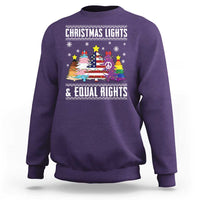 Xmas Lights Equal Rights Ugly Sweater Activism Gift Sweatshirt - Wonder Print Shop