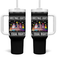 Xmas Lights Equal Rights Ugly Sweater Activism Gift Tumbler With Handle - Wonder Print Shop