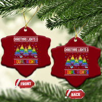 Christmas Equality Lights Ugly Sweater Ceramic Ornament Xmas Activism Gift - Wonder Print Shop