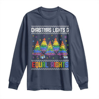 Christmas Equality Lights Ugly Sweater Long Sleeve Shirt Xmas Activism Gift - Wonder Print Shop