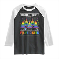 Christmas Equality Lights Ugly Sweater Raglan Shirt Xmas Activism Gift - Wonder Print Shop