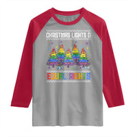 Christmas Equality Lights Ugly Sweater Raglan Shirt Xmas Activism Gift - Wonder Print Shop
