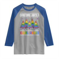 Christmas Equality Lights Ugly Sweater Raglan Shirt Xmas Activism Gift - Wonder Print Shop