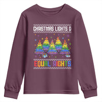 Christmas Equality Lights Ugly Sweater Youth Sweatshirt Xmas Activism Gift - Wonder Print Shop