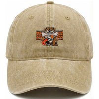 Funny Bulldog Football Lover Washed Cotton Baseball Cap Game Day Fan Lifestyle