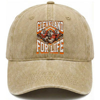Cleveland For Life Washed Cotton Baseball Cap CFBB Fan Gift