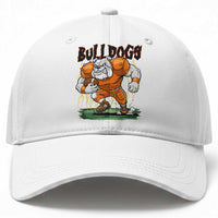 Funny Bulldog Playing Football Baseball Cap Game Day Dog Lover
