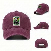 Pan Africanism Think Like Garvey Washed Cotton Baseball Cap Marcus Garvey Jamaica Flag