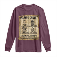 Vintage Marcus Garvey Quote Long Sleeve Shirt A People Without Knowledge Of Their Past