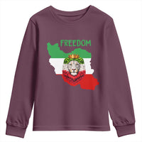 Freedom Iran Youth Sweatshirt Patriotic Persian Lion Resistance Movement Gift