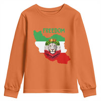 Freedom Iran Youth Sweatshirt Patriotic Persian Lion Resistance Movement Gift