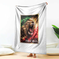 Free Iran Lion Throw Blanket Freedom Resistance Solidarity Movement Gift
