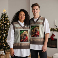 Free Iran Lion V-Neck Knit Sweater Vest Freedom Resistance Solidarity Movement Gift