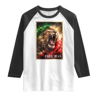 Free Iran Lion Raglan Shirt Freedom Resistance Solidarity Movement Gift