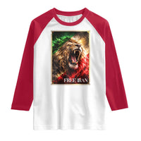 Free Iran Lion Raglan Shirt Freedom Resistance Solidarity Movement Gift