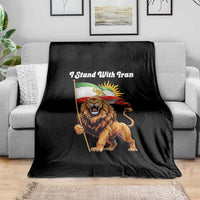 I Stand With Iran Throw Blanket Freedom Lion Patriotic Resistance Gift