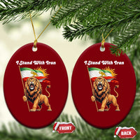 I Stand With Iran Ceramic Ornament Freedom Lion Patriotic Resistance Gift