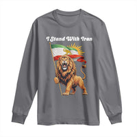 I Stand With Iran Long Sleeve Shirt Freedom Lion Patriotic Resistance Gift