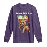 I Stand With Iran Long Sleeve Shirt Freedom Lion Patriotic Resistance Gift