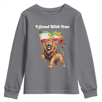 I Stand With Iran Youth Sweatshirt Freedom Lion Patriotic Resistance Gift