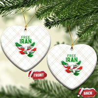 Iranian Flag Peace Doves Ceramic Ornament Free Iran Freedom Statement Gift