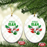 Iranian Flag Peace Doves Ceramic Ornament Free Iran Freedom Statement Gift