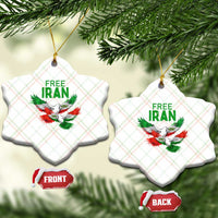 Iranian Flag Peace Doves Ceramic Ornament Free Iran Freedom Statement Gift