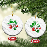 Iranian Flag Peace Doves Ceramic Ornament Free Iran Freedom Statement Gift