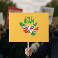 Iranian Flag Peace Doves Protest Sign Free Iran Freedom Statement Gift