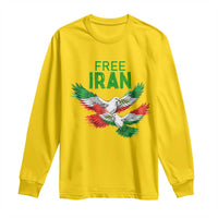 Iranian Flag Peace Doves Long Sleeve Shirt Free Iran Freedom Statement Gift