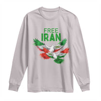 Iranian Flag Peace Doves Long Sleeve Shirt Free Iran Freedom Statement Gift