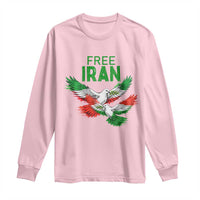 Iranian Flag Peace Doves Long Sleeve Shirt Free Iran Freedom Statement Gift
