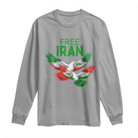 Iranian Flag Peace Doves Long Sleeve Shirt Free Iran Freedom Statement Gift