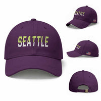 Seattle Retro Glitch Fan Gift Baseball Cap Proud Northwest 12s Fan