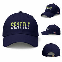 Seattle Retro Glitch Fan Gift Baseball Cap Proud Northwest 12s Fan