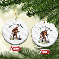 Funny Easter Bigfoot Ceramic Ornament Off To The Egg Hunt