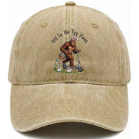 Funny Easter Bigfoot Washed Cotton Baseball Cap Off To The Egg Hunt