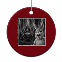 Funny Easter Bunny Selfie Ceramic Ornament Bigfoot Jersey Devil Chupacabra Egg Hunt