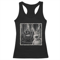 Funny Easter Bunny Selfie Racerback Tank Top Bigfoot Jersey Devil Chupacabra Egg Hunt