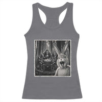 Funny Easter Bunny Selfie Racerback Tank Top Bigfoot Jersey Devil Chupacabra Egg Hunt