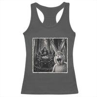 Funny Easter Bunny Selfie Racerback Tank Top Bigfoot Jersey Devil Chupacabra Egg Hunt