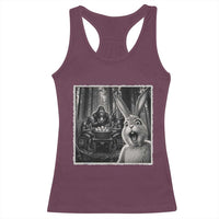 Funny Easter Bunny Selfie Racerback Tank Top Bigfoot Jersey Devil Chupacabra Egg Hunt