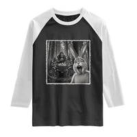 Funny Easter Bunny Selfie Raglan Shirt Bigfoot Jersey Devil Chupacabra Egg Hunt