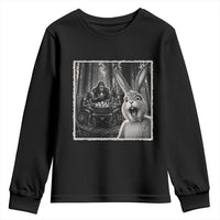 Funny Easter Bunny Selfie Youth Sweatshirt Bigfoot Jersey Devil Chupacabra Egg Hunt