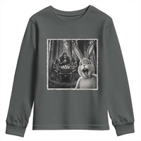 Funny Easter Bunny Selfie Youth Sweatshirt Bigfoot Jersey Devil Chupacabra Egg Hunt
